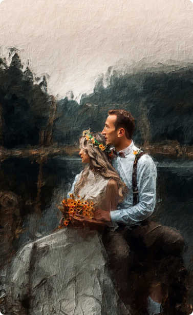 Custom Portrait Painting From Photo, Personalized Gift For Couples, Weddings, Engagements And Loved Ones. Digital Canvas Print Ready to Hang