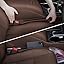 2-piece set of car seat gap filling, 3-in-1 seat side gap filling plug with storage slot and hook function, soft foam universal suitable for the gaps between car, SUV, truck seat console and organizer (standard saddle brown)