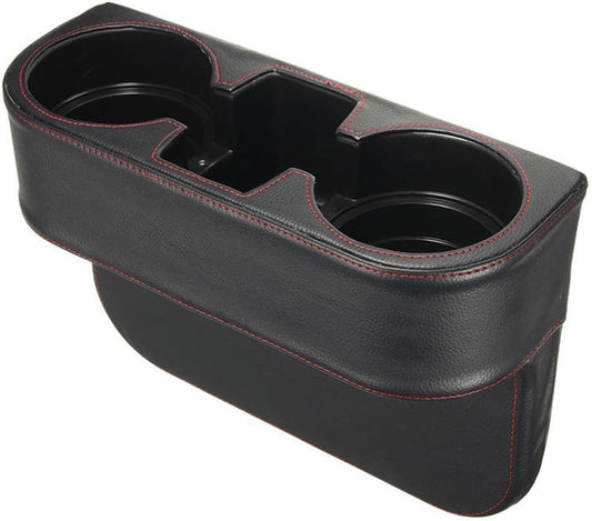 Car cup holder, automatic cup and beverage rack, multi-functional automatic front seat storage bag with PU leather case, gap-filled storage box, coin bucket, console side pocket, mobile phone stand