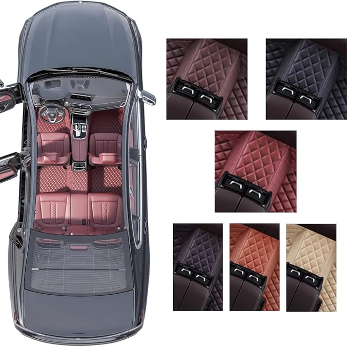 Customized personalized car floor MATS, luxurious full-coverage all-weather car floor MATS, anti-slip leather car mat sets, custom floor MATS suitable for 99% of cars, trucks and SUVs (pure black)