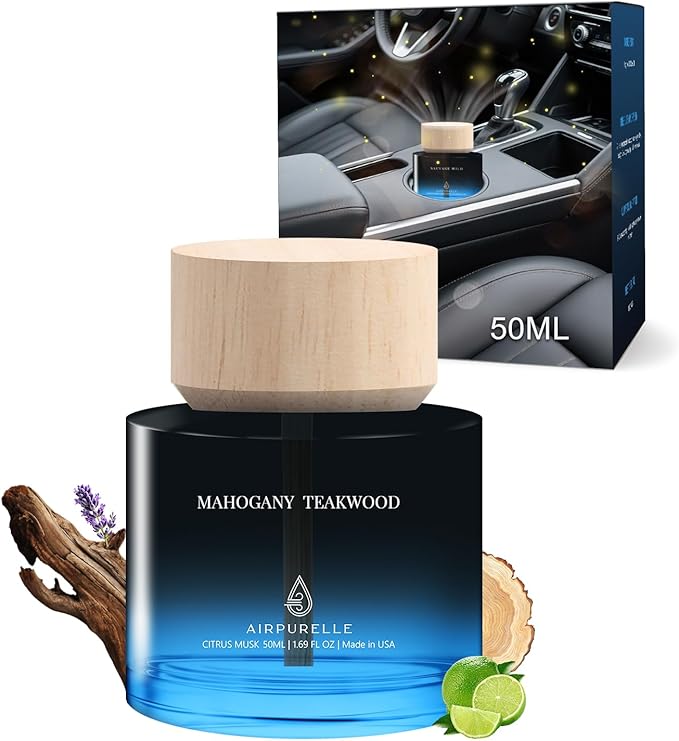 Men's and Women's car Air Freshener - Long-lasting Redwood Teak essential Oil Diffuser - 50ml (1.7 liquid ounces) Car fragrance diffuser, inspired by perfume - Made in the USA