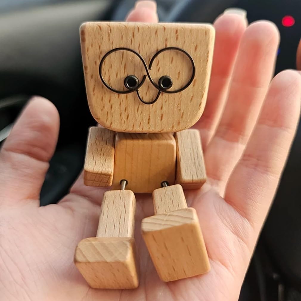 Small statues,12 magnetic expressions, fun dashboard small statues, handcrafted swing dolls, for car parts and desktop decoration