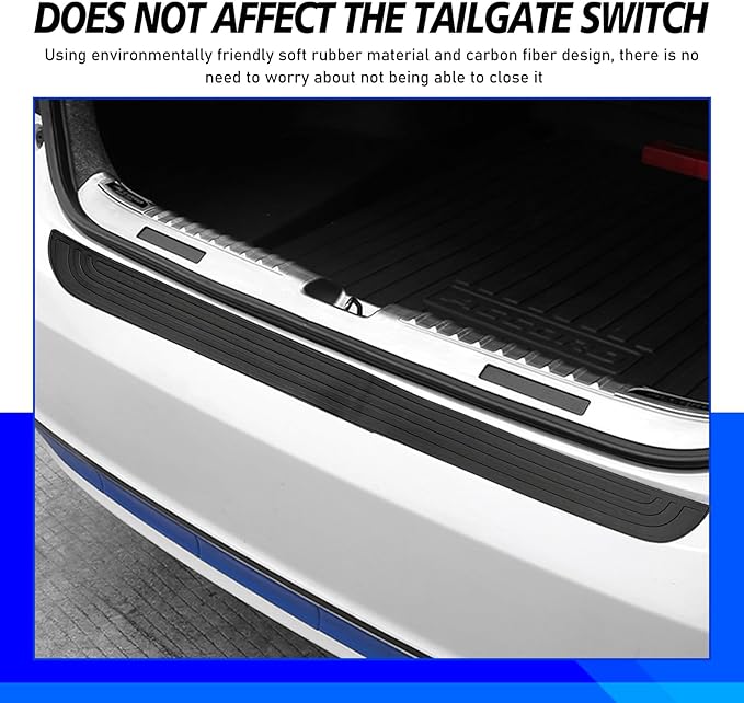 Automobile rear bumper protector,35" x 3.1" rear bumper protector, automobile rear bumper edge protection, trunk anti-collision sticker, rubber anti-scratch automobile external accessories (black)