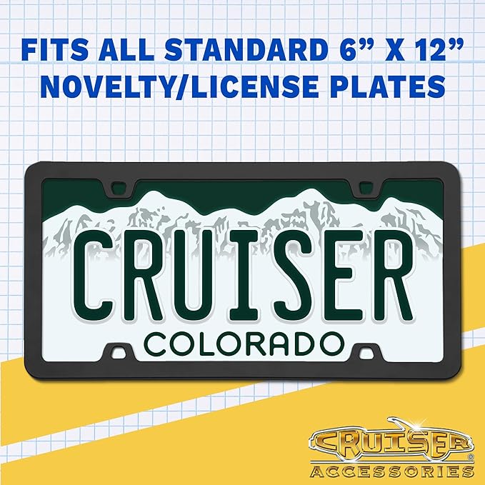 Golf club license plate frame, chrome plated/painted, standard
